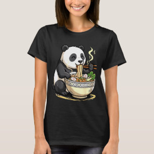 Panda Eating Funny Ramen Noodles T-Shirt
