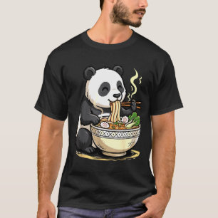 Panda Eating Funny Ramen Noodles  T-Shirt