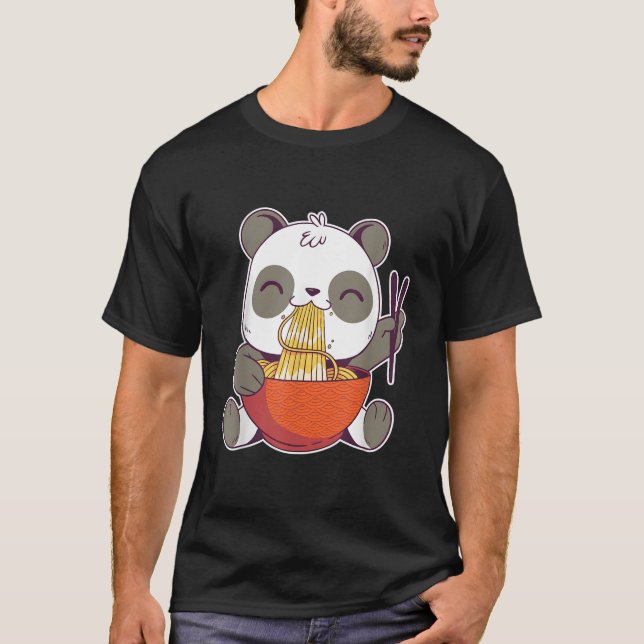Panda Eating Ra Anime T-Shirt (Front)