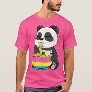 Panda Eating Ramen LGBTQ Panseual Pride Pan Flag C T-Shirt