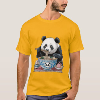 panda eating ramen noodles T-Shirt