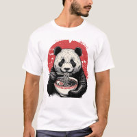 Panda Eating Ramen Vintage Japanese Art