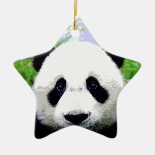 Panda Eyes Ceramic Tree Decoration
