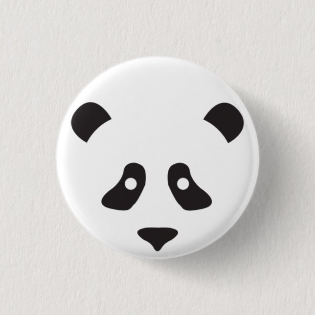 Panda face 3 cm round badge (Front)