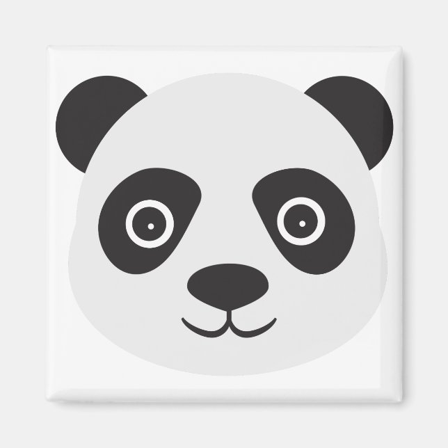 Panda Face Black and White Bear Magnet (Front)