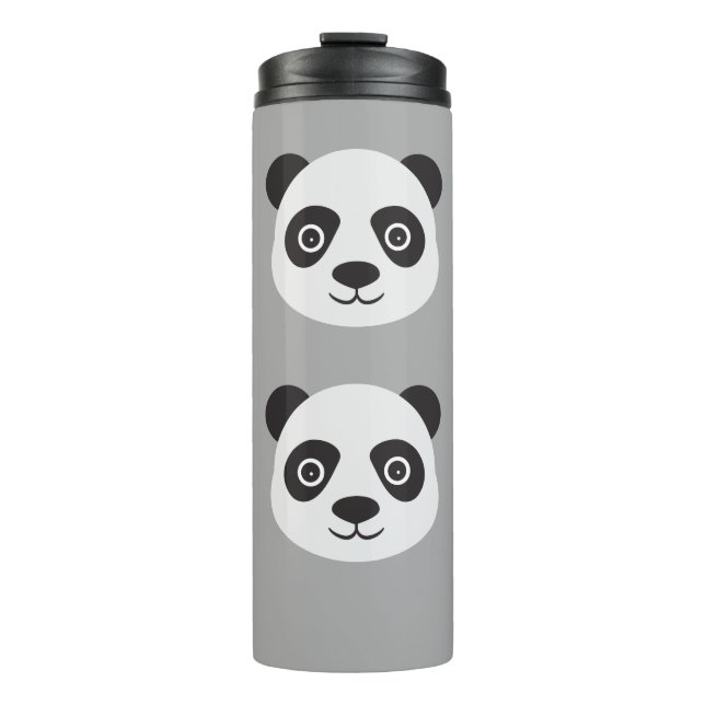 Panda Face Black and White Bear Thermal Tumbler (Front)