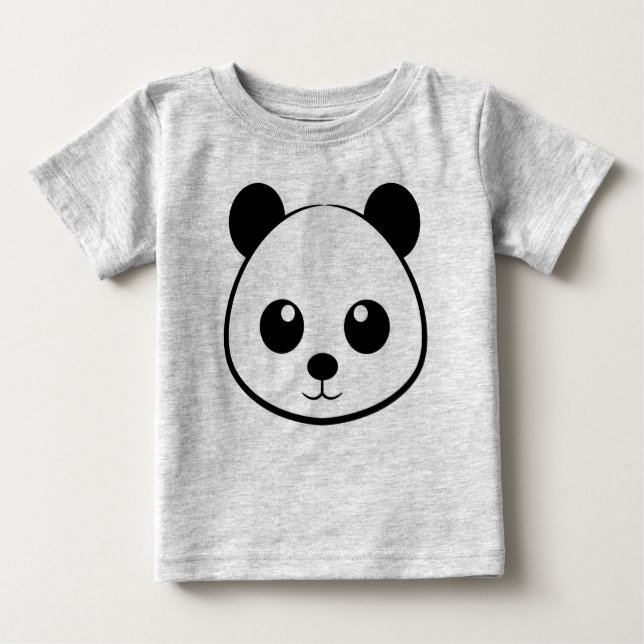Panda face Drawing Baby T-Shirt (Front)