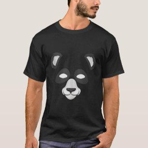 Panda Face Halloween Black White Panda Bear T-Shirt