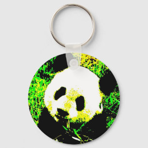 Panda Face Pop Art Key Chains