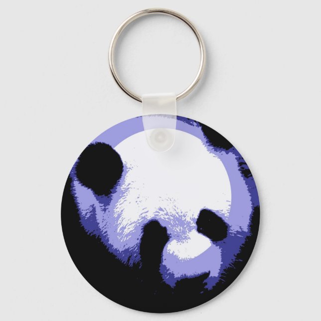 Panda Face Pop Art Key Ring (Front)