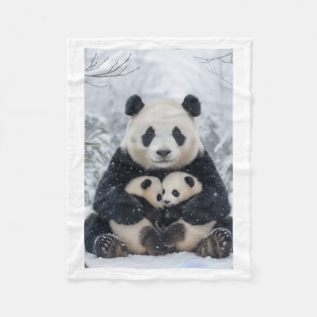 Panda Family in Snow Blanket (Front)
