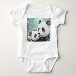 Panda Family Jersey Baby Bodysuit