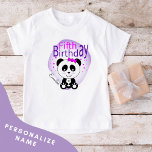 Panda Fifth Birthday Girls Tshirt (Purple)<br><div class="desc">Adorable and stylish design ready for a very special birthday girl. Easily update their name to personalise.  Be sure to check out the rest of my collection for many other adorable options.</div>