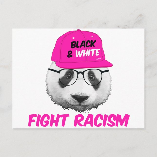 PANDA FIGHT RACISM POSTCARD (Front)