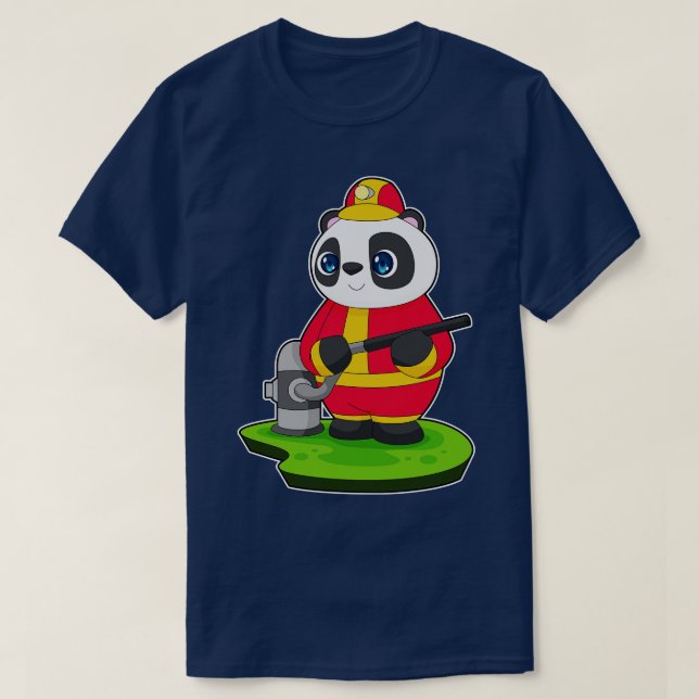 Panda Firefighter Fire hose 1 T-Shirt (Design Front)