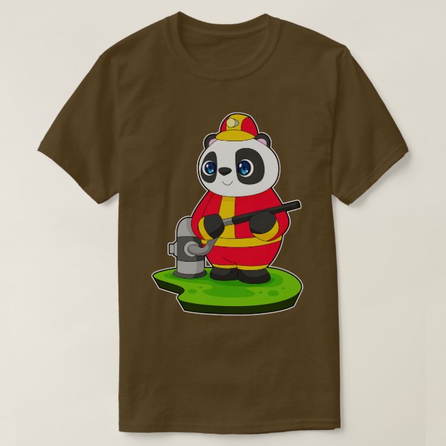 Panda Firefighter Fire hose 2 T-Shirt (Design Front)