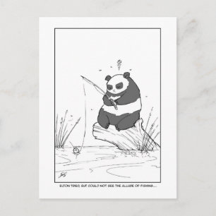 Panda Fishing Postcard