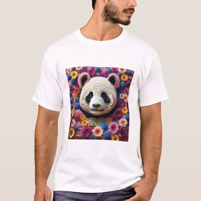 panda flower animal T-Shirt (Front)