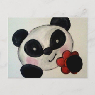 Panda Flower Postcard