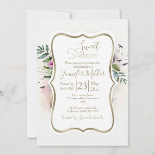 Panda Flowers Watercolor                           Invitation