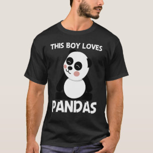 Panda For Boys Kids Black White Bear Cub T-Shirt