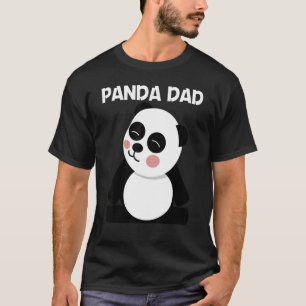 Panda For Dad Men Black White Bear Cub T-Shirt