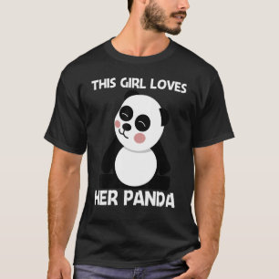 Panda For Girls Mum Black White Bear Cub T-Shirt