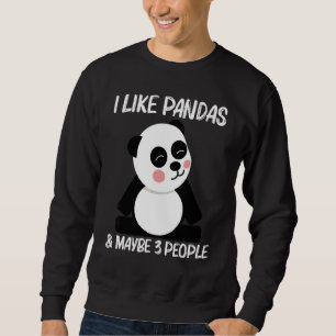 Panda For Men Women Black White Bear Cub Sweatshirt