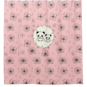 panda friends shower curtain