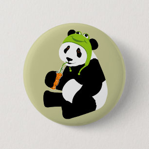 Panda Frog Hat 6 Cm Round Badge