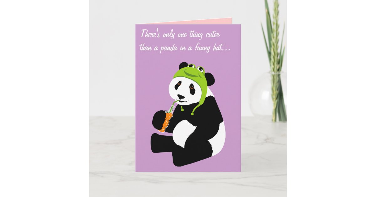 Panda Frog Hat (birthday) Card Panda Frog Hat (birthday) Card