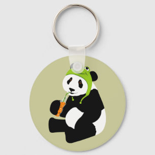 Panda Frog Hat Key Ring
