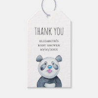 Panda. Funny cute animal. Baby shower thank you