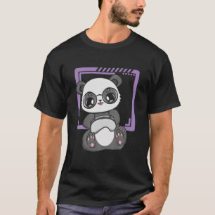 Panda Gamer At Work Kawaii Bear Enviromentalist Zo T-Shirt