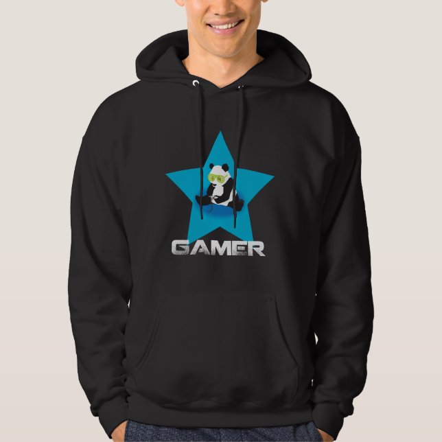 Panda Gamer Dark Hoodie (Front)