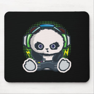 Panda Gaming Shirt Boys Girls Kids Gamer Gift Pand Mouse Pad