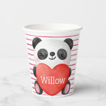 Panda Girl with Hearts Valentine Birthday 