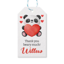 Panda Girl with Hearts Valentine First Birthday In