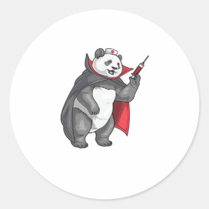 Panda Halloween Vampire Nurse Oversized T-Shirt Classic Round Sticker