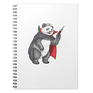 Panda Halloween Vampire Nurse Oversized T-Shirt Notebook