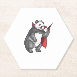 Panda Halloween Vampire Nurse Oversized T-Shirt Paper Coaster