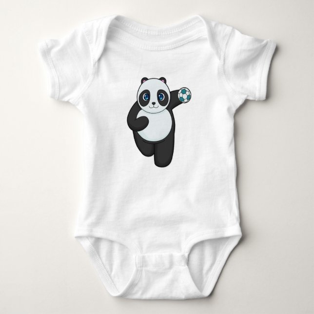Panda Handball player Handball Baby Bodysuit (Front)