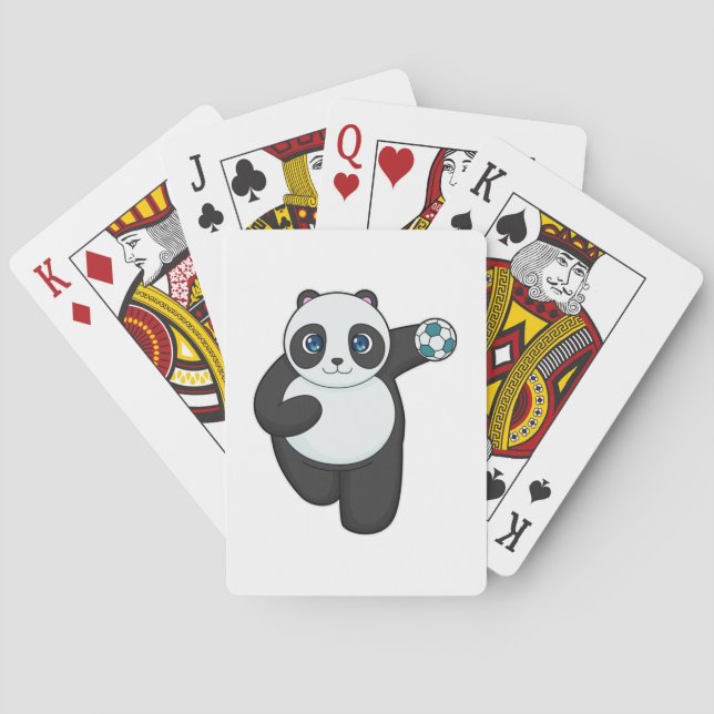 Panda Handball player Handball Playing Cards (Back)