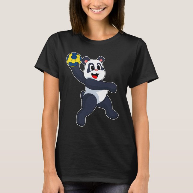 Panda Handball player Handball T-Shirt (Front)