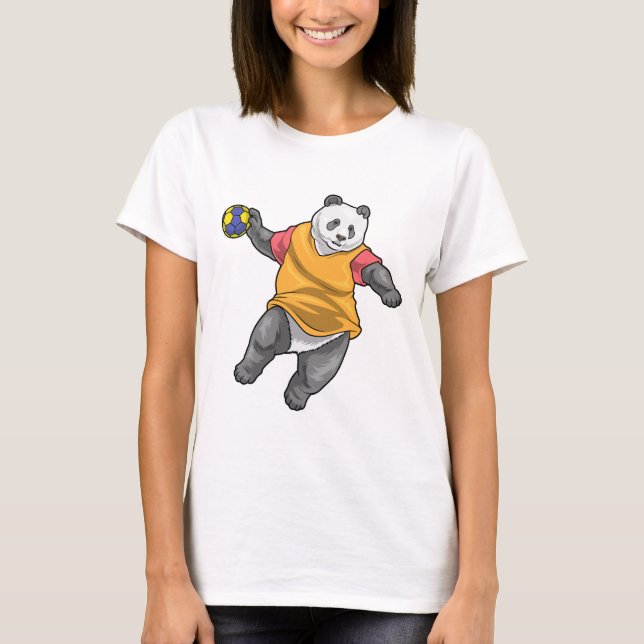 Panda Handball player Handball T-Shirt (Front)