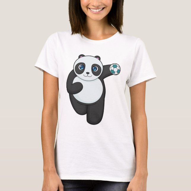 Panda Handball player Handball T-Shirt (Front)