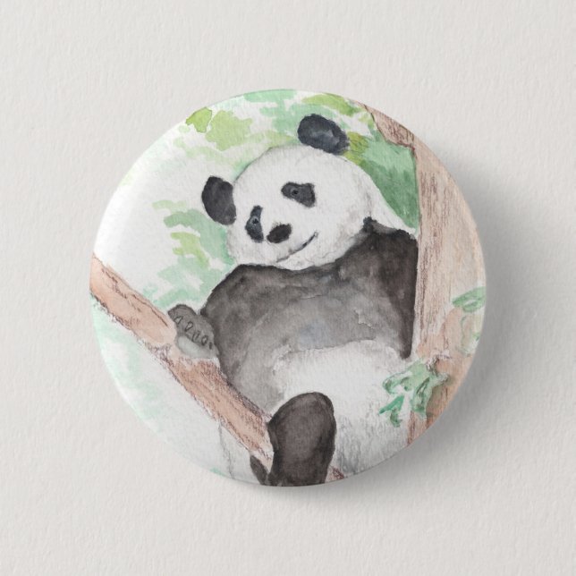 Panda, Hanging Out design  button (Front)