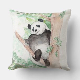 Panda, Hanging Out Throw Pillow