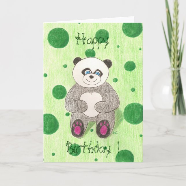 Panda Happy Birthday ! Card (Front)