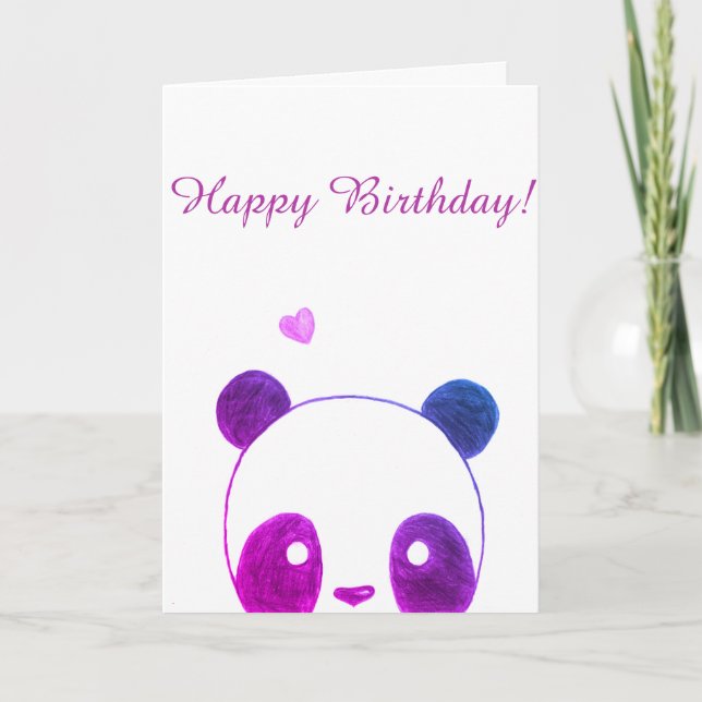 Panda Happy Birthday Card (Front)